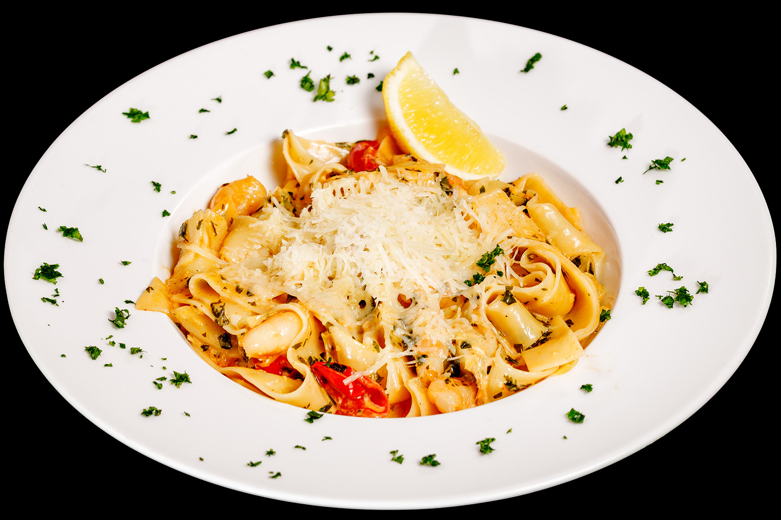 Tengergyümölcsei papardellével