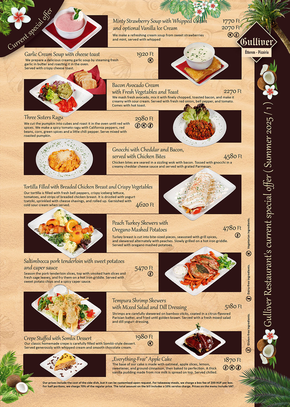 Das aktuelle Angebot des Gulliver Restaurants